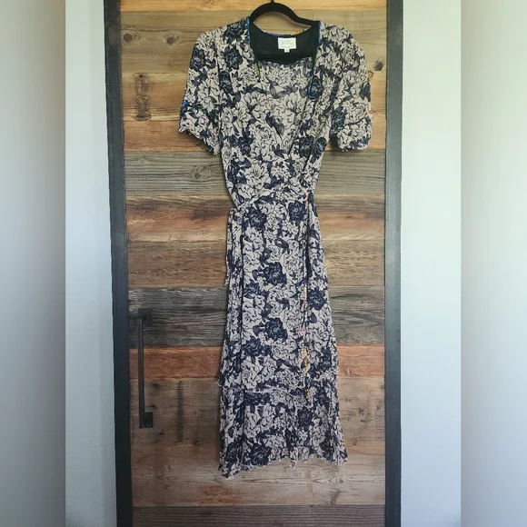 Johnny Was Micha Mixed Floral Print Wrap Dress Size L - Picture 6 of 10